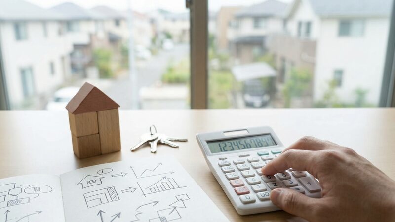 複数の計算式から公示価格から実勢価格の目安を計算する様子。